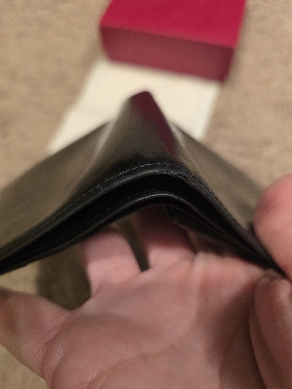 Cartier Bifold wallet Cards Case Holder Black Leather Logo With Box - Picture 7 of 15